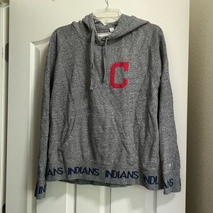 Tailgate Brand MLB Cleveland Indians Hoodie Gray Blue Red Large